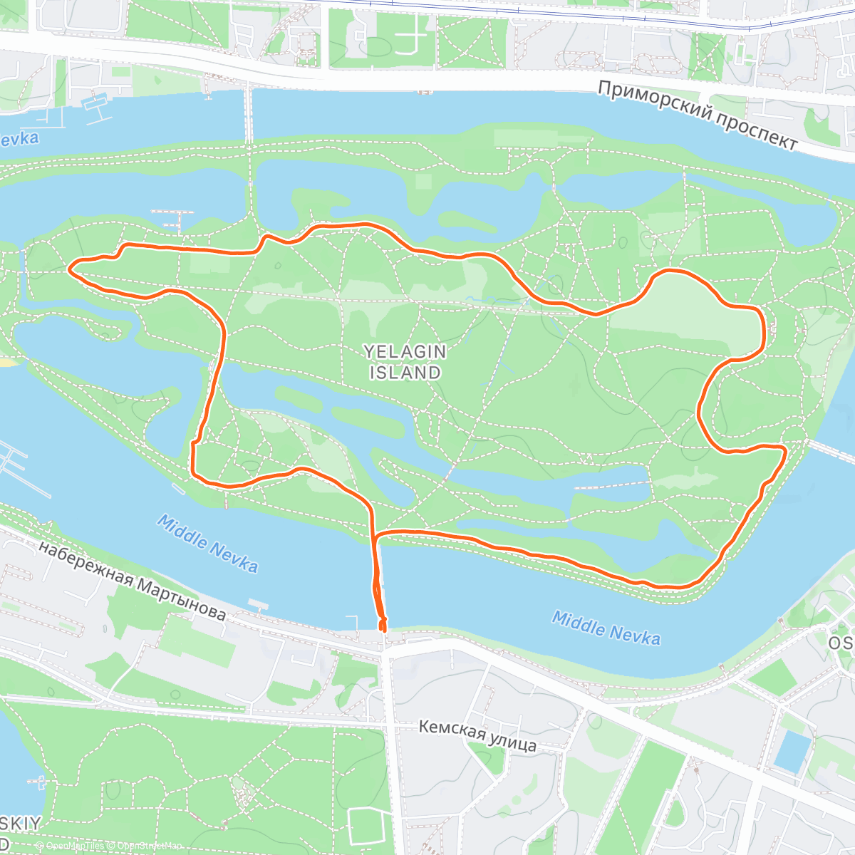 Карта физической активности (Diaspora Elagin ostrov #485)