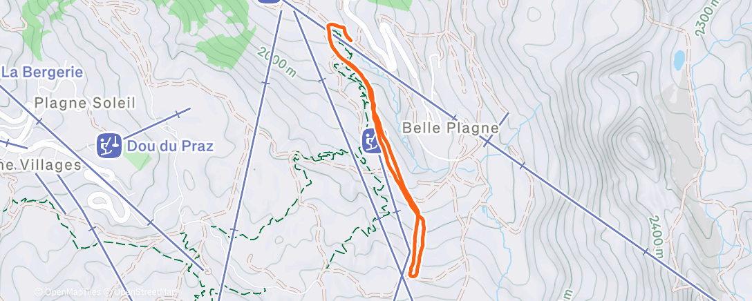 Map of the activity, Afternoon Run