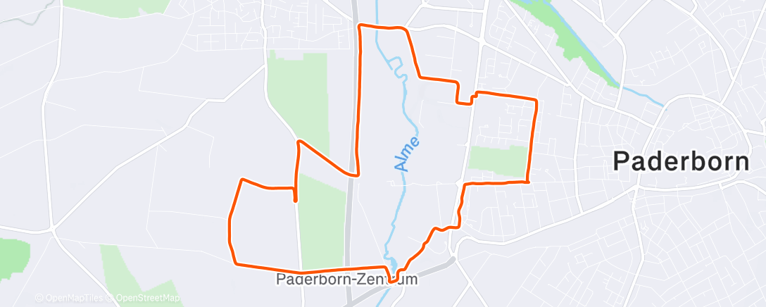 Map of the activity, Night Run