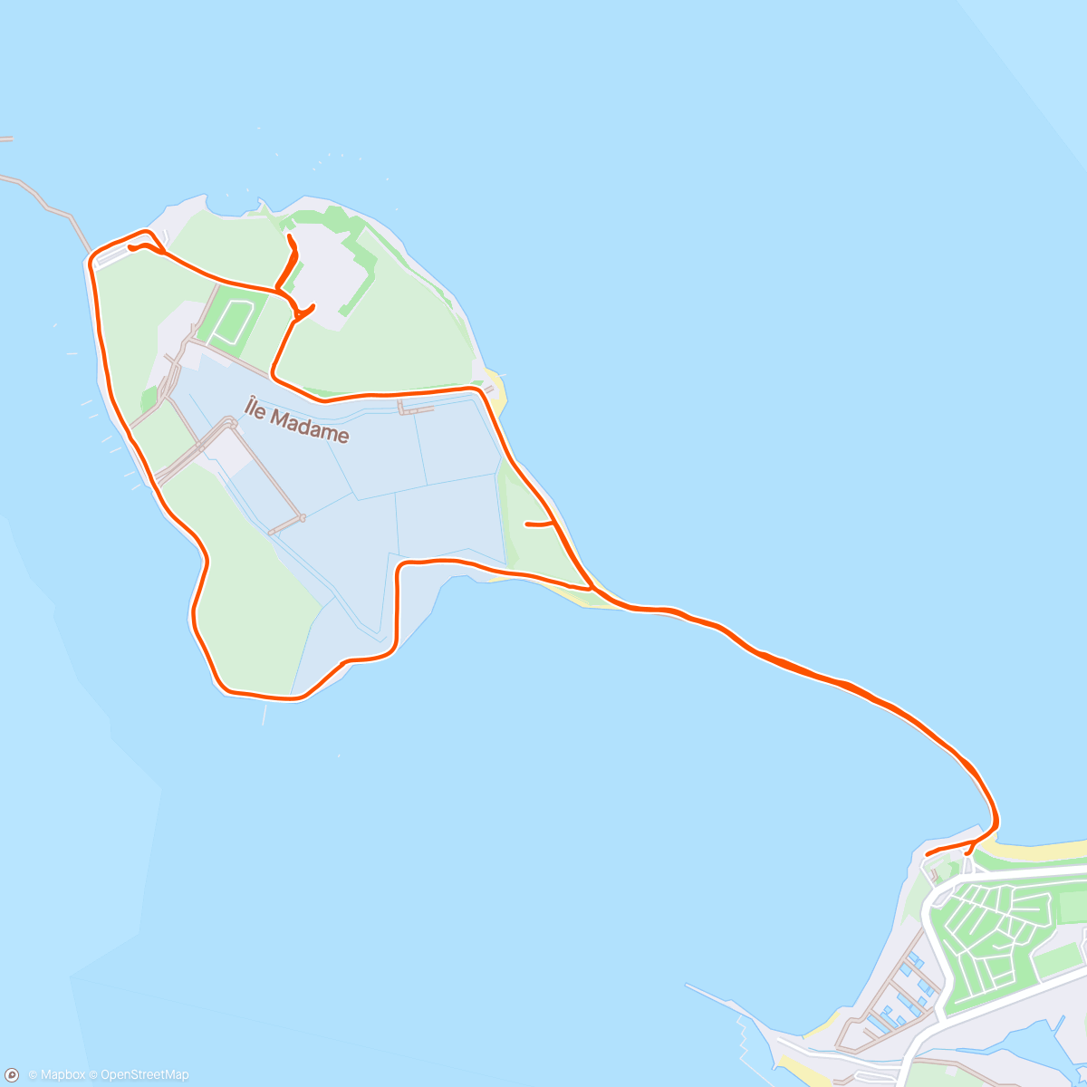Karte der Aktivität „Tour de l'île Madame à marée basse”