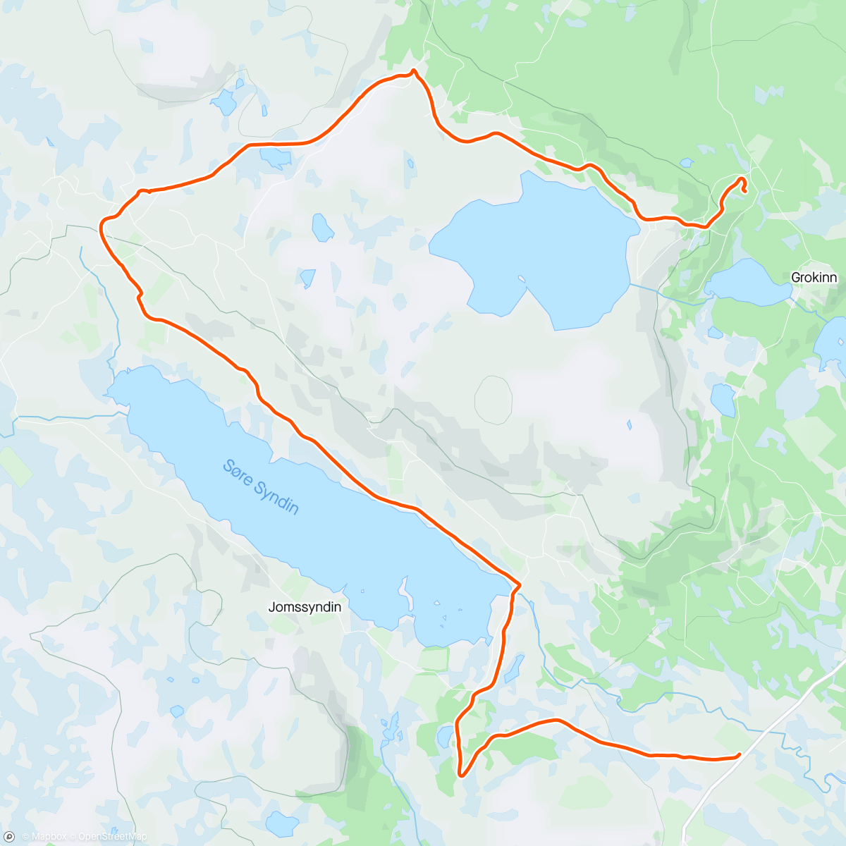 Map of the activity, Påskeskitur fra Krokåne- Sørre Syndin- Fiskeløysa-Hytta til HO og Anja