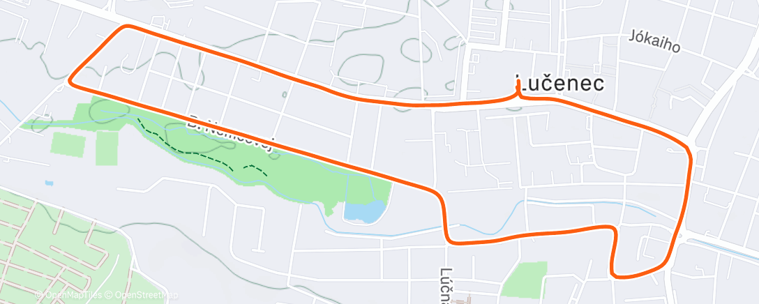 Map of the activity, Vianočný beh mesta Lučenec