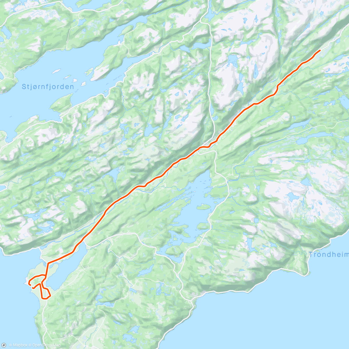 Mapa de la actividad (Sykkeltur med Kåre til Bergmyran)