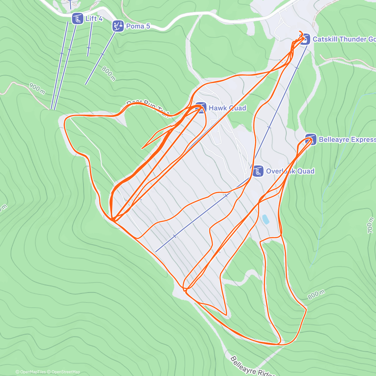 Map of the activity, Belleayre - Day 11