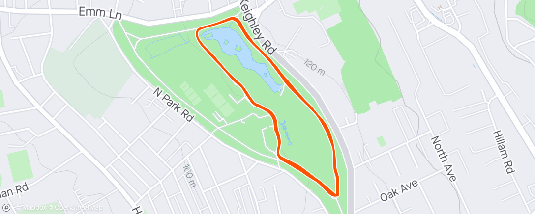 Map of the activity, Lister Park run