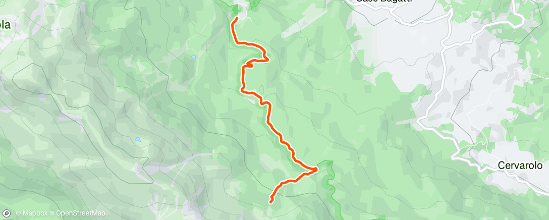 Map of the activity, Bivacco vallestrina - ritorno