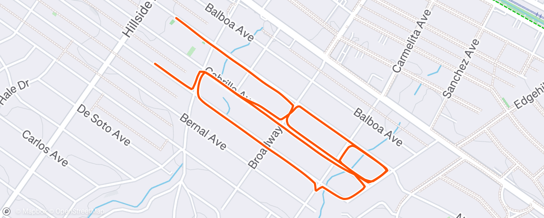 Map of the activity, Lunch Run