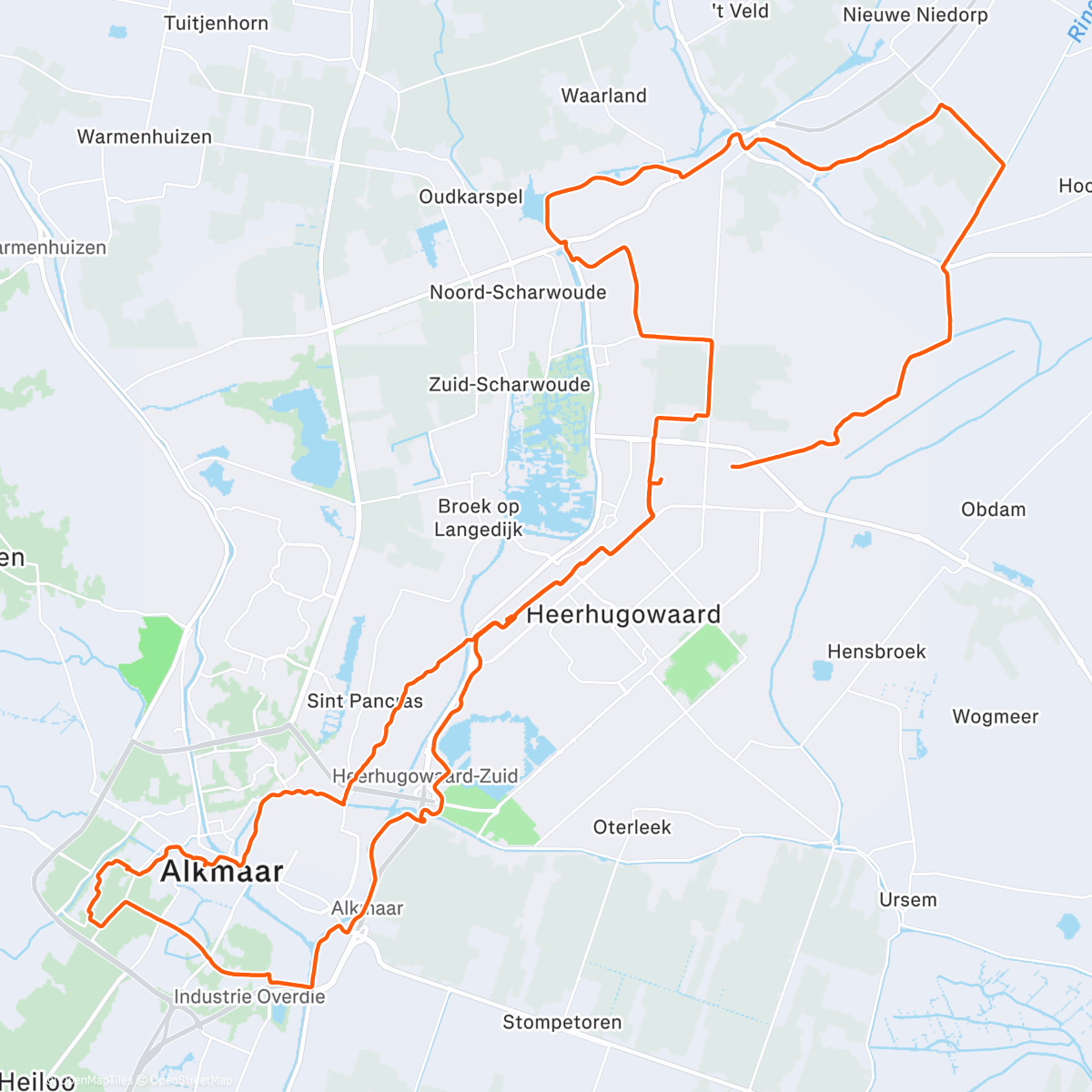 Map of the activity, 18/1/2026 - Rondje met Odette (O2)