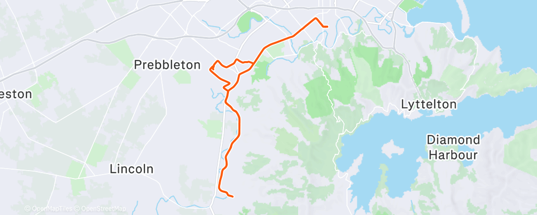 Map of the activity, Lunch Ride