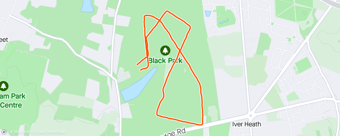 Map of the activity, Black Park parkrun pacing