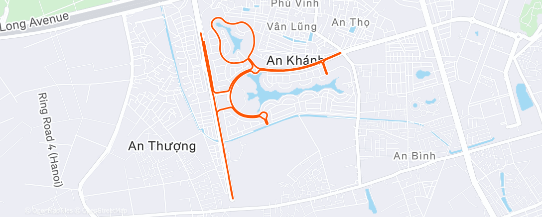 Map of the activity, Afternoon Run