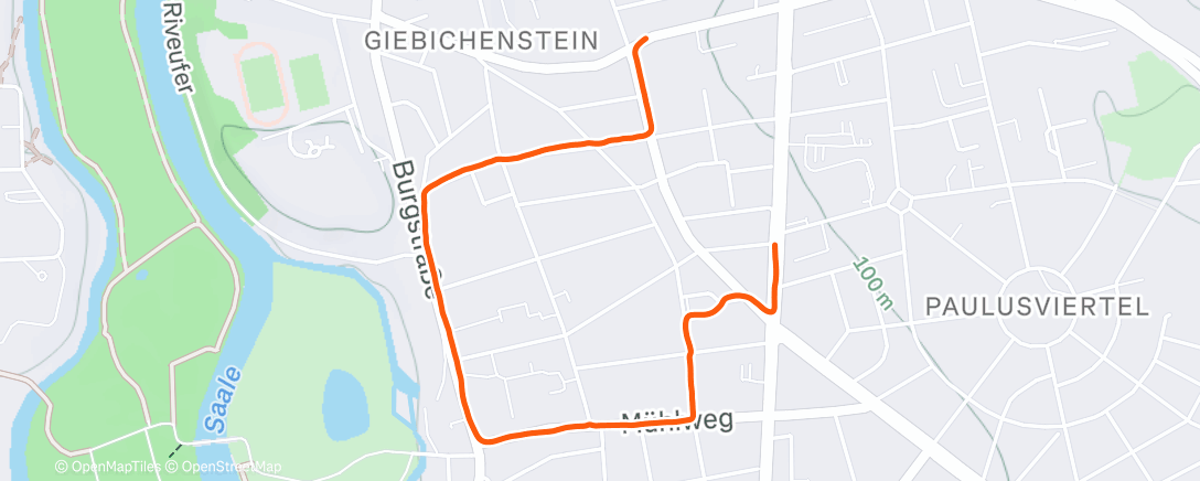 Map of the activity, Afternoon Run