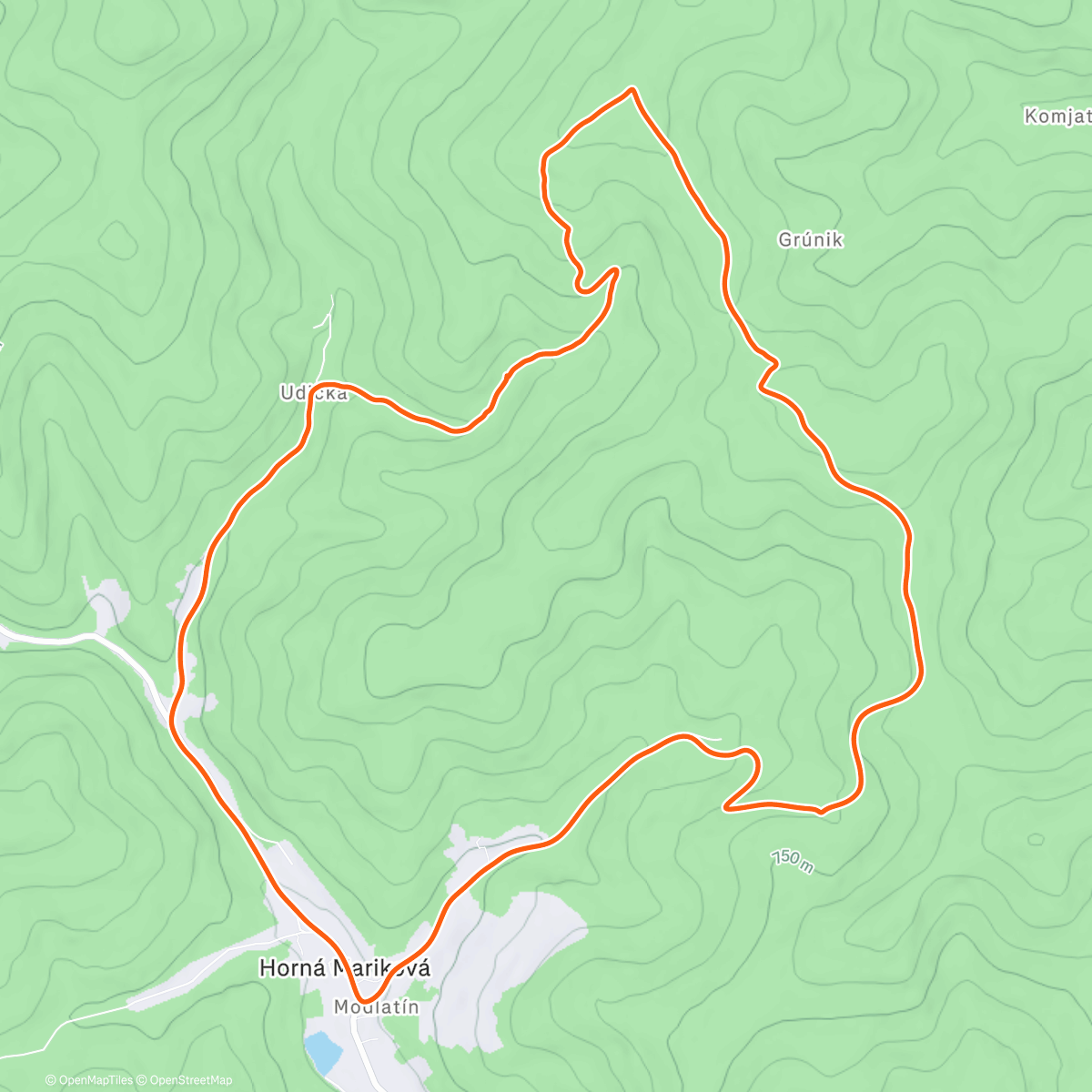 Карта физической активности (Okruh cez Máčkovce s Larou)