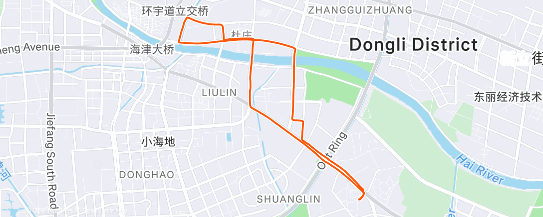 Map of the activity, 晨间跑步