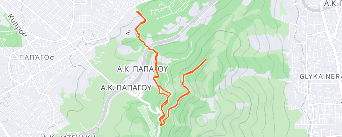 Map of the activity, Lunch Trail Run