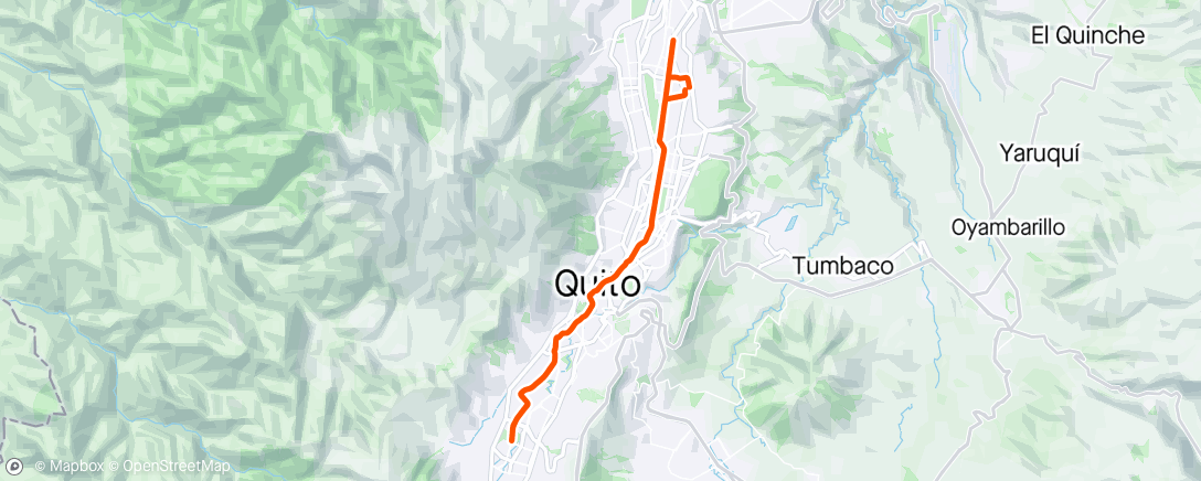 Map of the activity, Quito Norte-Quito Sur