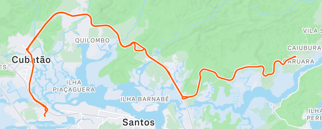 Map of the activity, Pedalada matinal