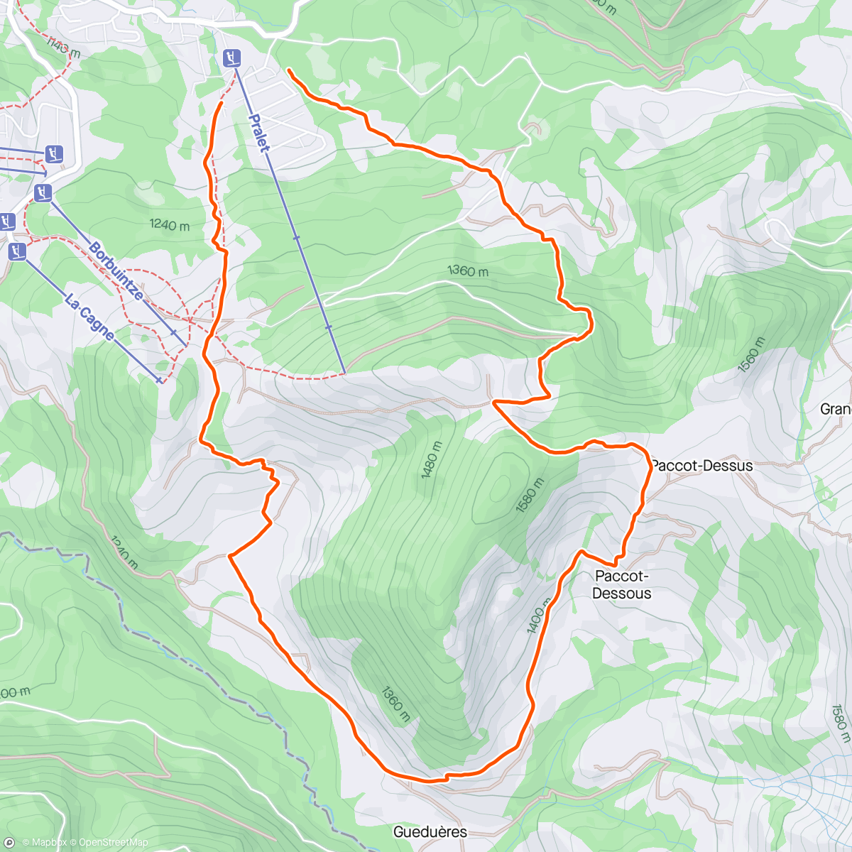 Map of the activity, Pralet April backside
