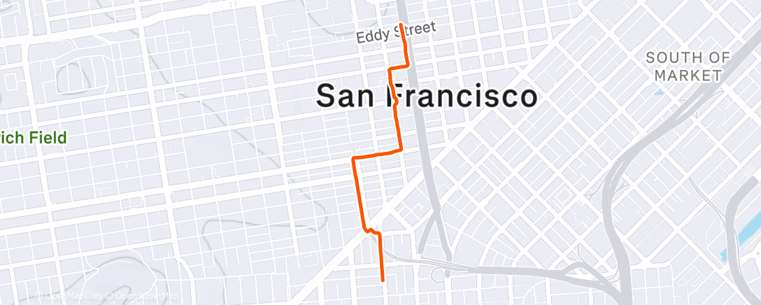 Map of the activity, Evening Ride