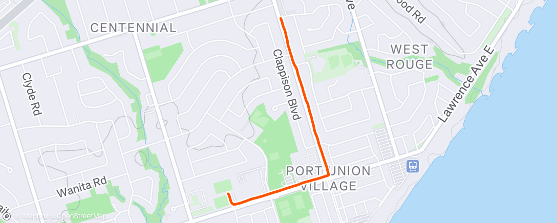 Map of the activity, Afternoon Run