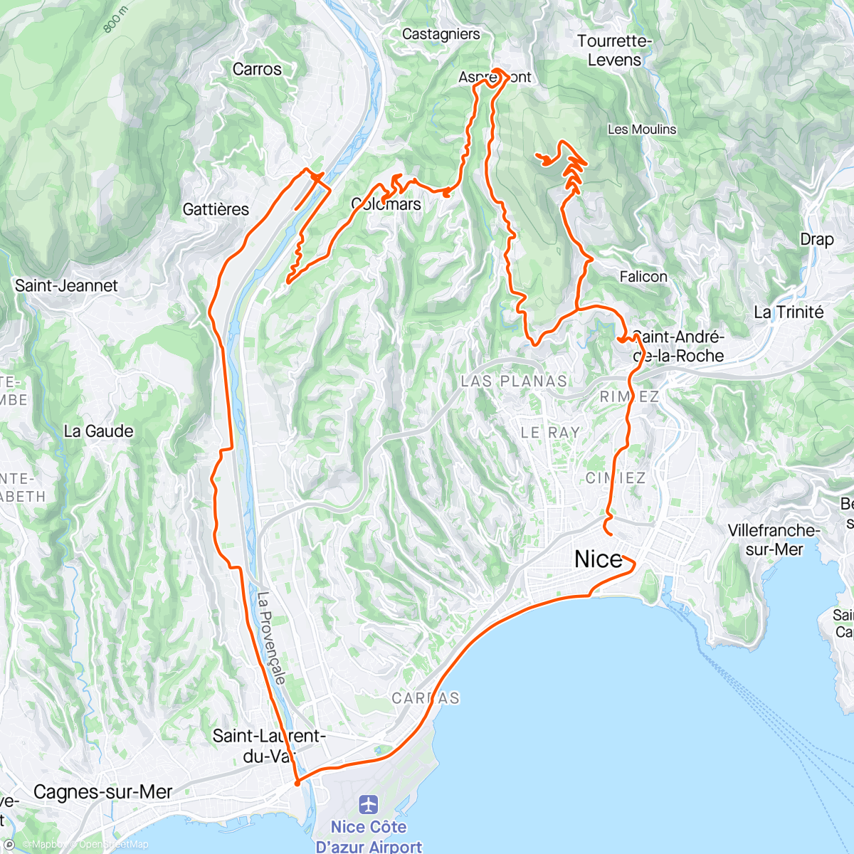 Map of the activity, Super sensation easy ride
