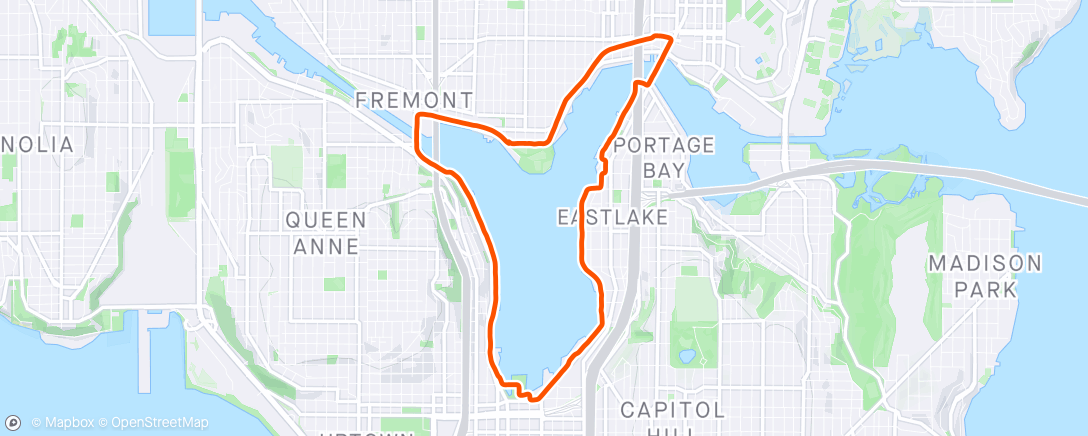 Map of the activity, Lake Union sans stroller - a rarity
