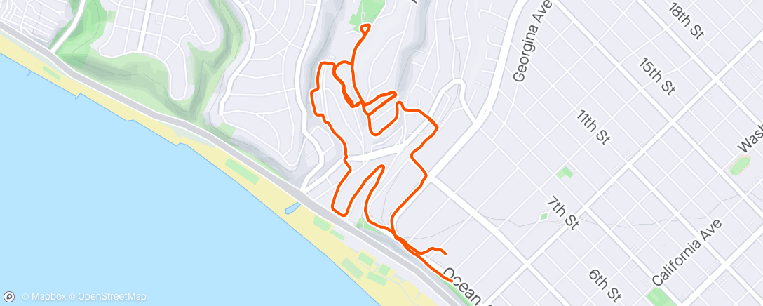 Map of the activity, Rustic Canyon Stairs