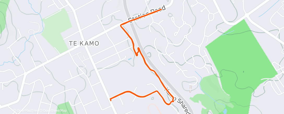 Map of the activity, Afternoon Run