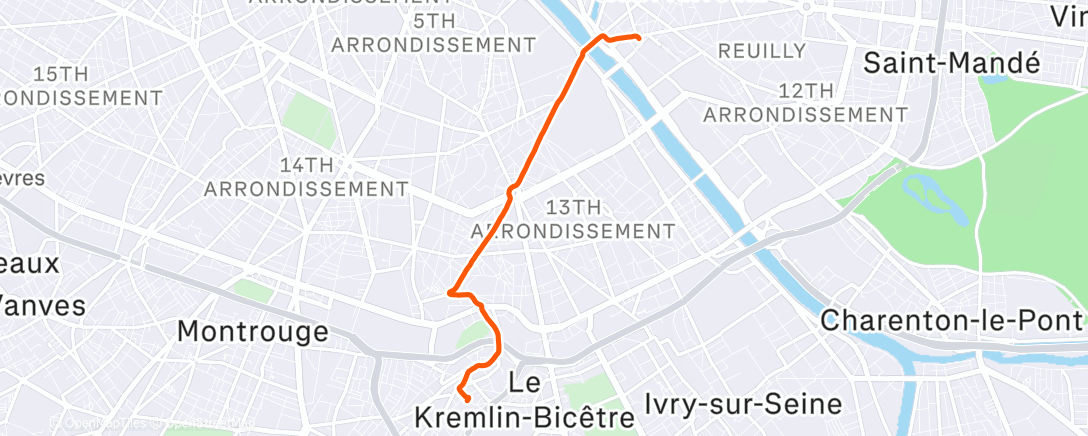 Карта физической активности (Evening Ride)