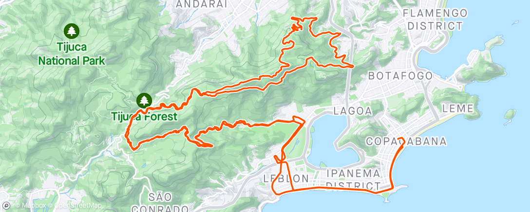 Map of the activity, Morning Ride in Tijuca