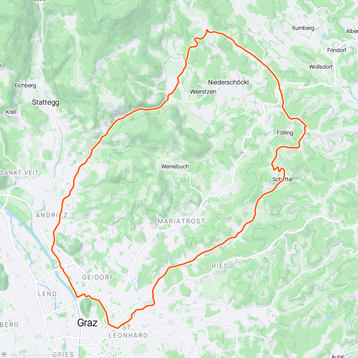 Map of the activity, schönwettertour