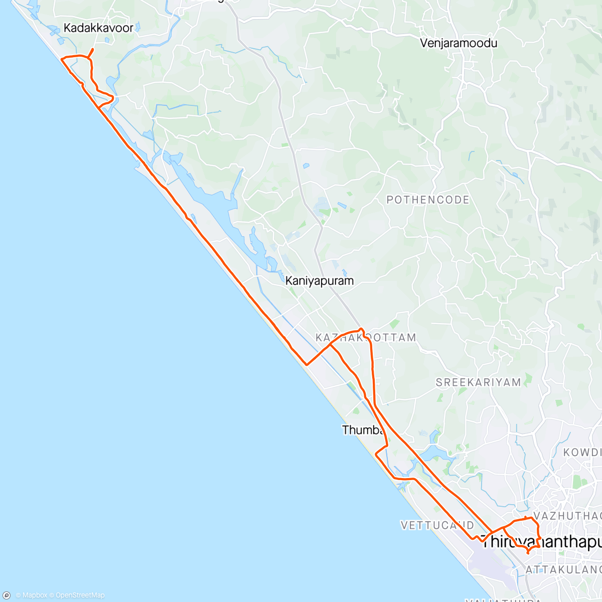 Map of the activity, Kadakkavur Sunny ride 🌞 ☀️ 😎