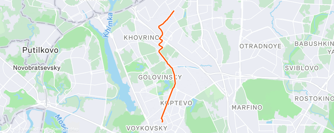 Map of the activity, Дневной забег