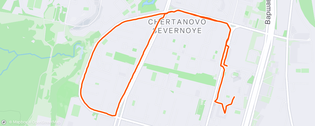 Map of the activity, Evening Run