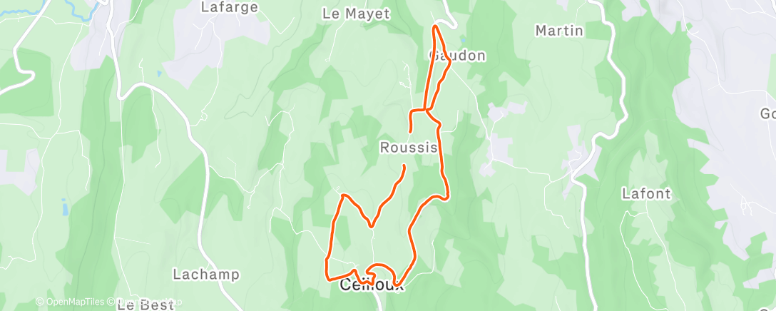 Map of the activity, Marche dans l'après-midi