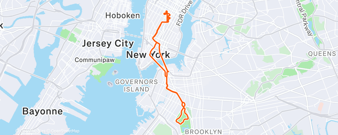 Map of the activity, Zwift - Intervals on No Sleep Till Brooklyn in New York