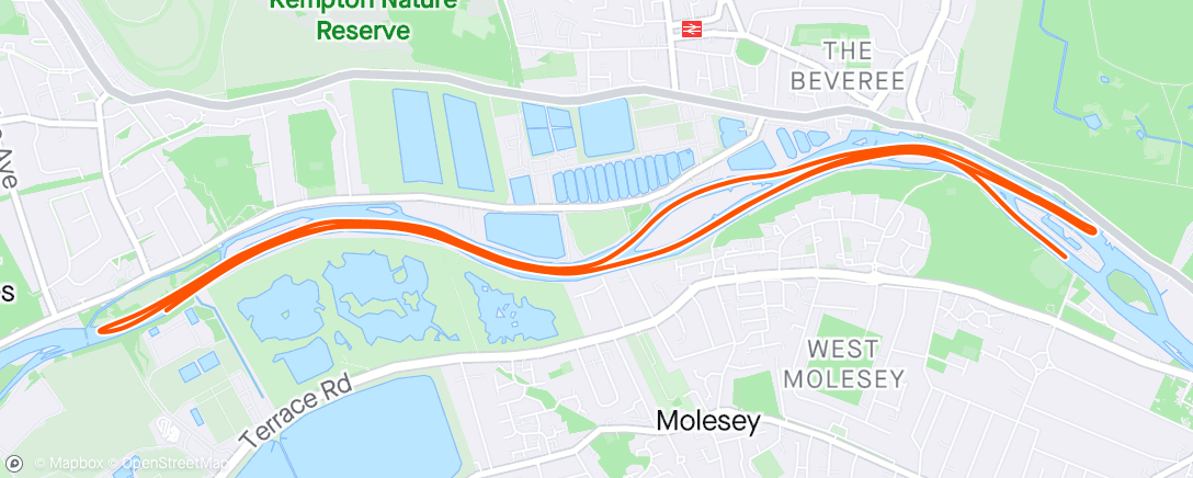 「Morning Row at Molesey. Garmin missed first lap」活動的地圖