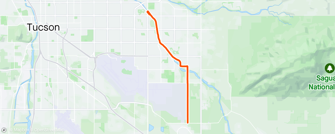Map of the activity, Tucson, Arizona. Nice Friday road bike ride with HS Classmate Bruce Wetten (and Kathy).  Clear, VERY WINDY, and 70 degrees. Life IS GOOD. 🚴‍♂️👍