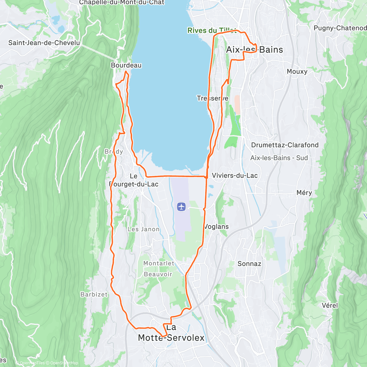 Map of the activity, Vélo dans l'après-midi