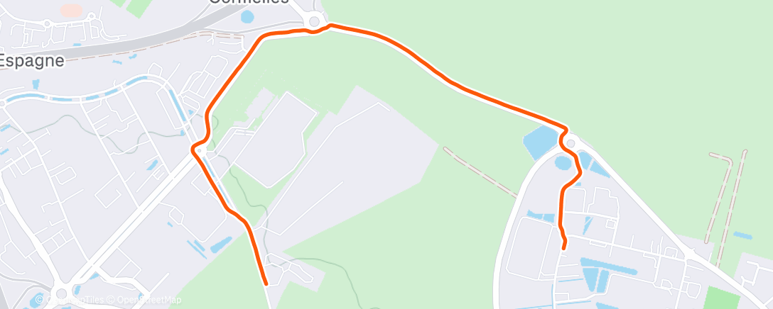 Map of the activity, Course à pied le midi