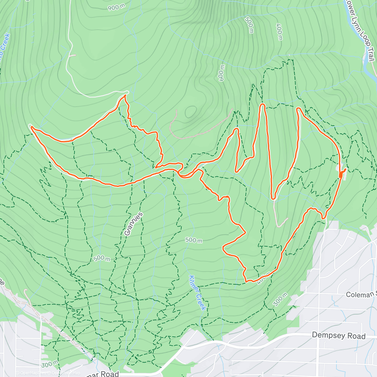 Map of the activity, Lunch Mountain Bike Ride