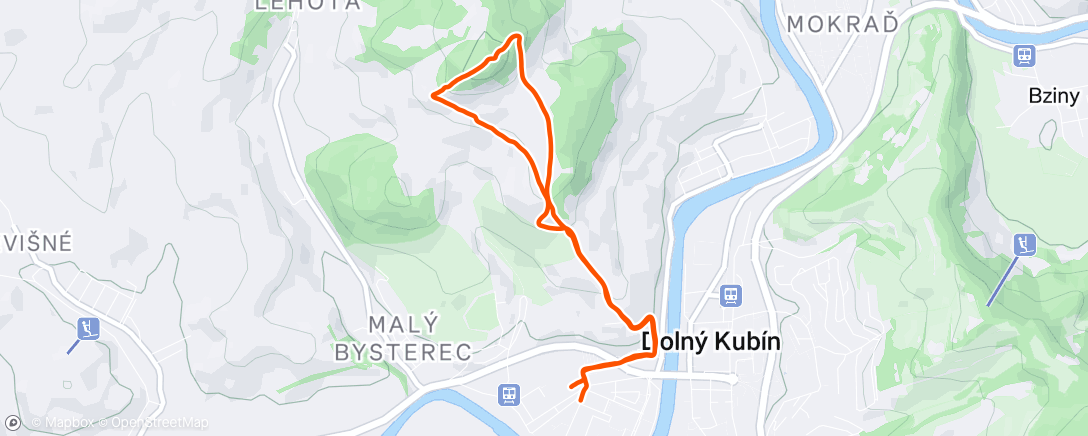 Map of the activity, Lunch Run