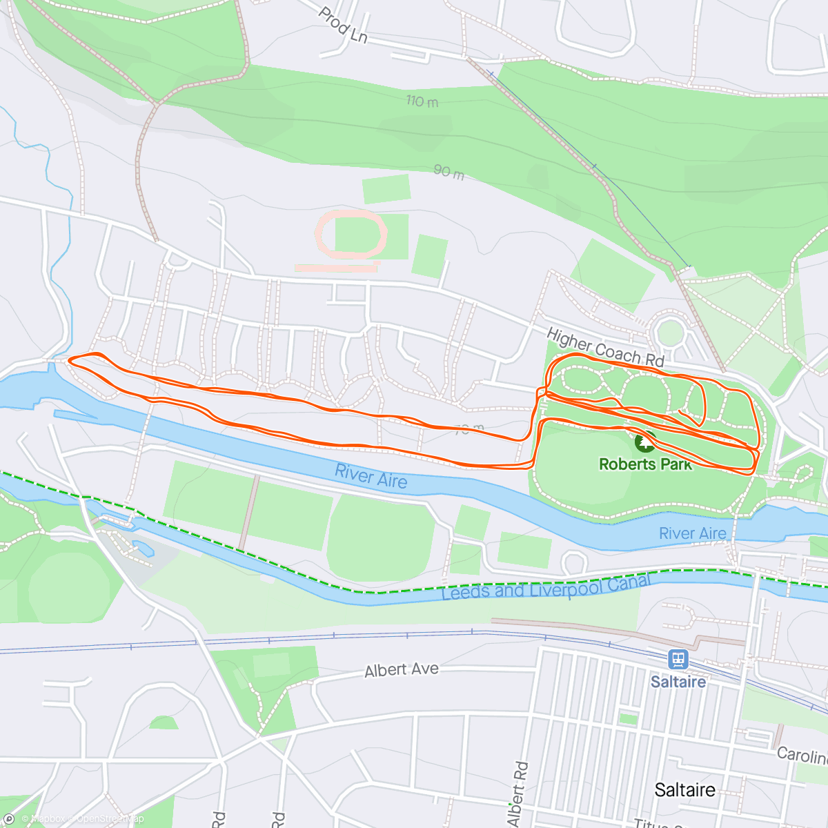 Mapa de la actividad (Roberts Park parkrun!)