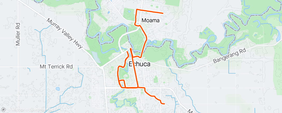 Map of the activity, Echuca Moama parkrun sandwich