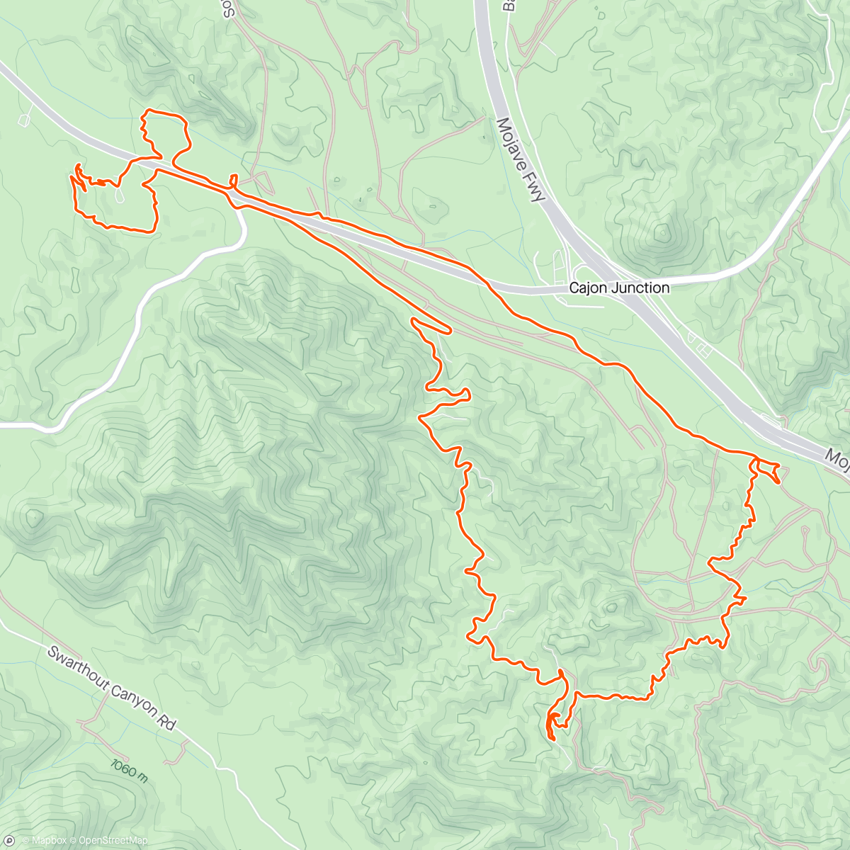 Map of the activity, Cajon Junction