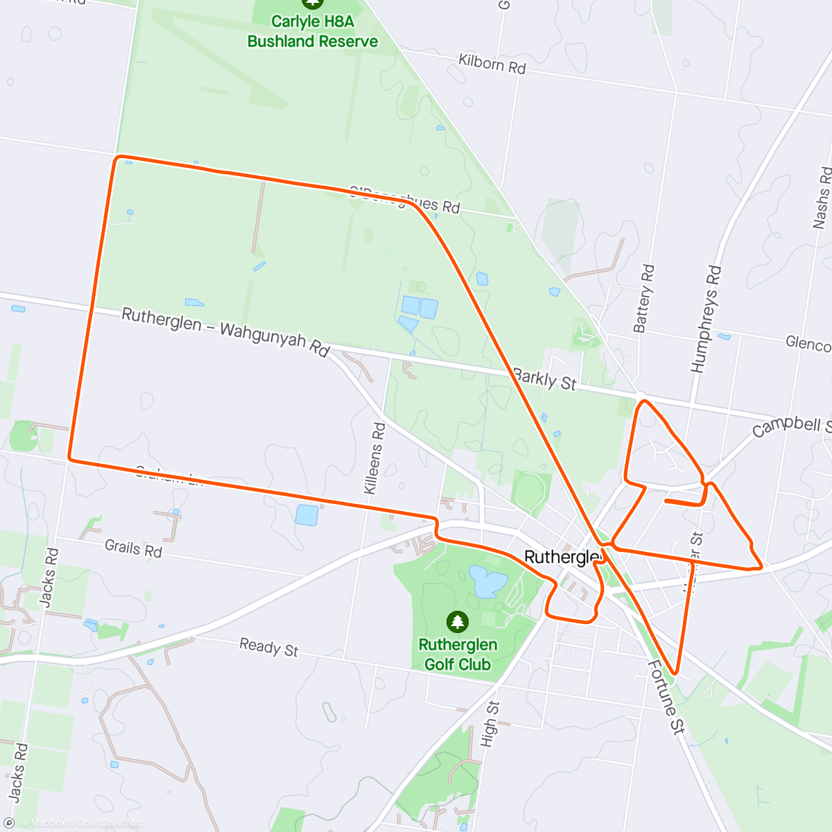Map of the activity, Autumnal Afternoon Kickbike Ride