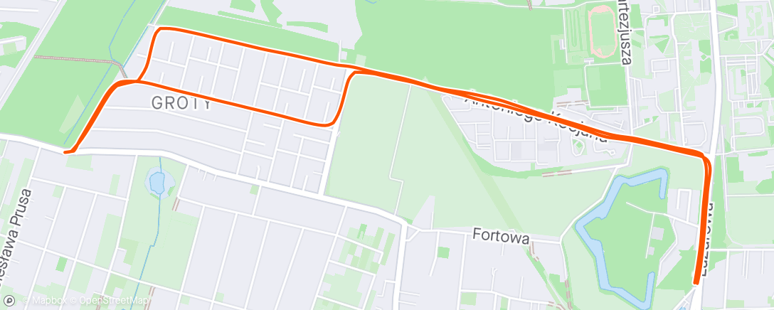 Map of the activity, Evening Run