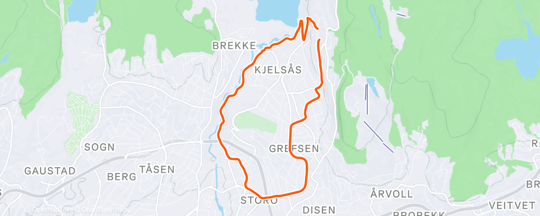 Map of the activity, Lunch Run