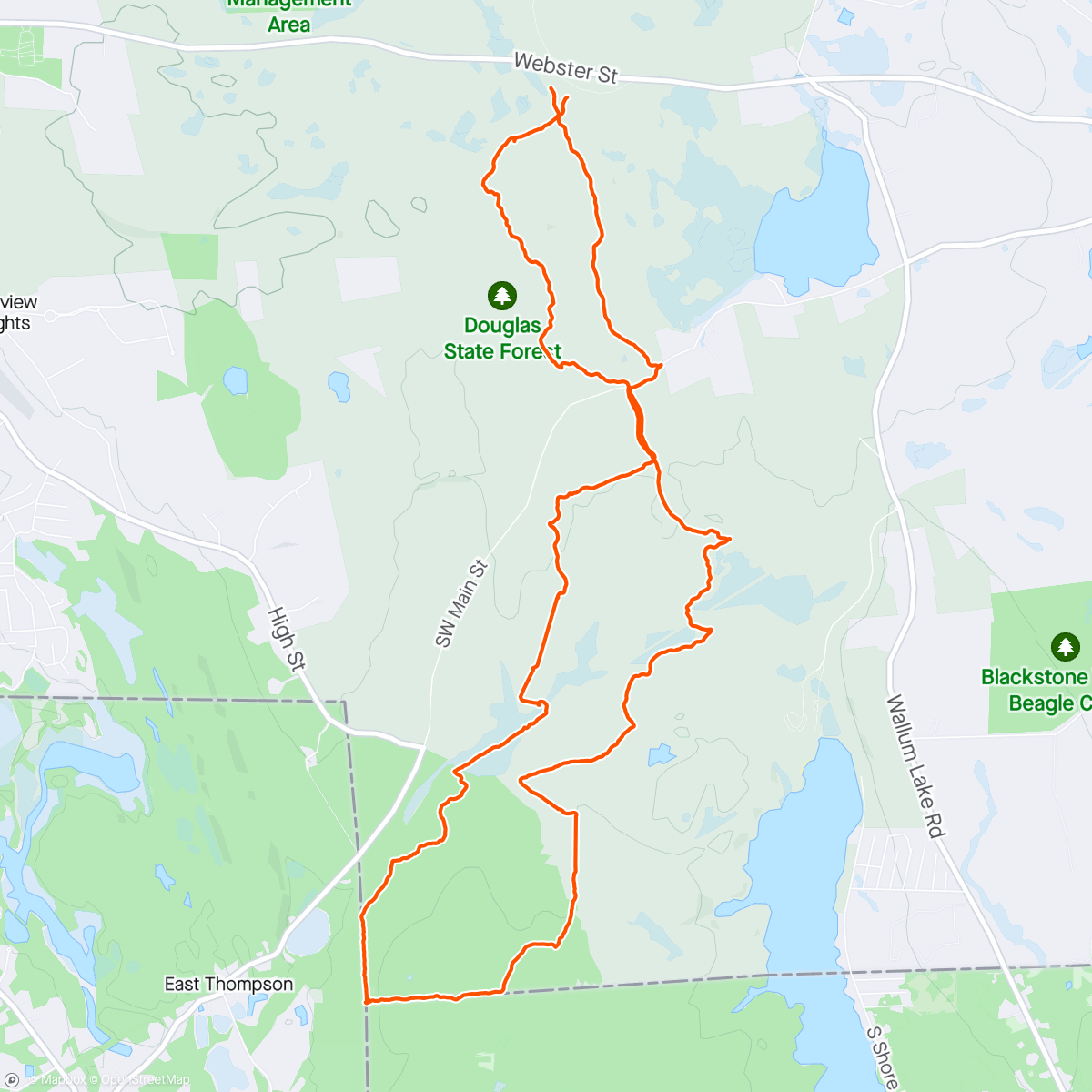 Kaart van de activiteit “Tri-State loop via midstate trail”