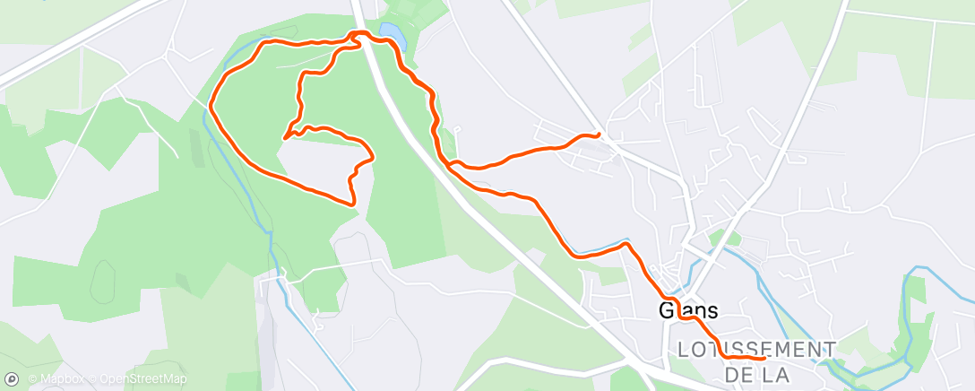 Map of the activity, Trail en soirée